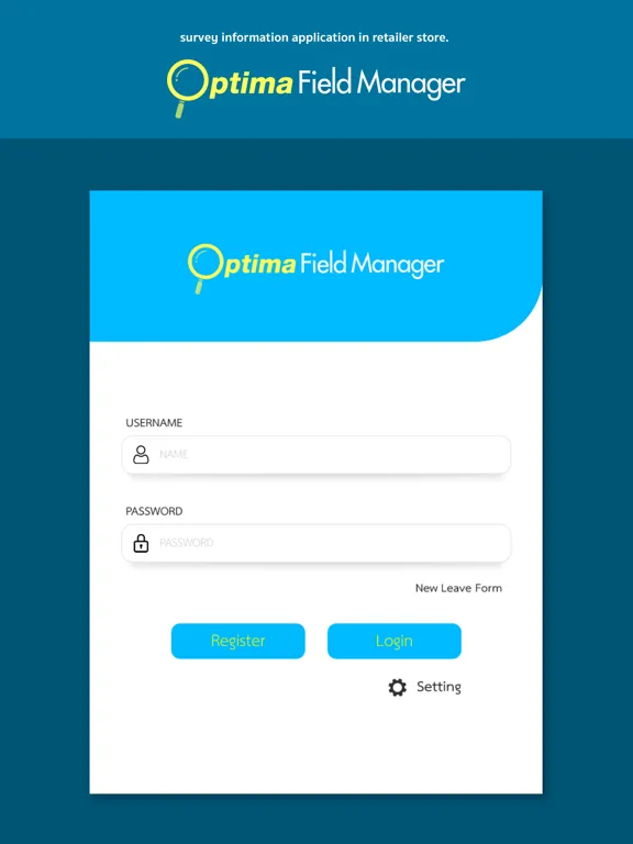 Optima Field Manager iPad 스크린샷