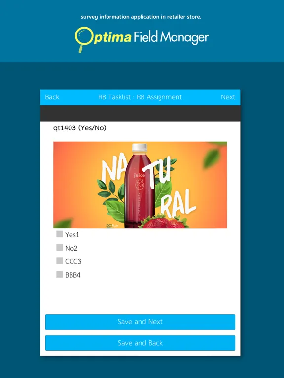 Optima Field Manager iPad 스크린샷