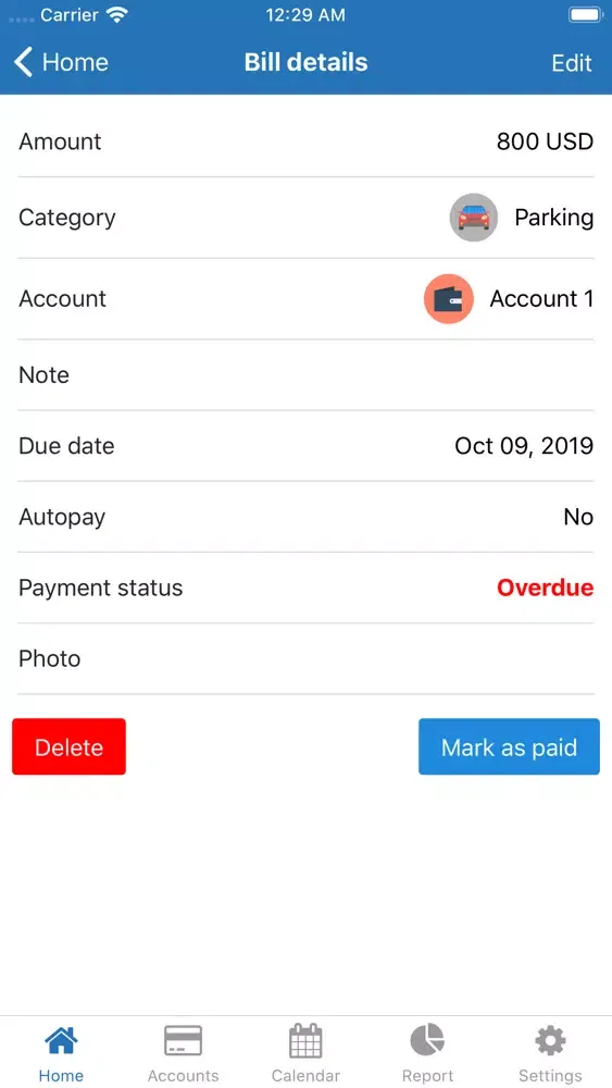 Screenshot di nBills - Bills Manager