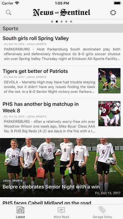 Parkersburg News and Sentinel Screenshots