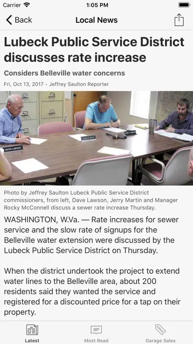 Parkersburg News and Sentinel Screenshots