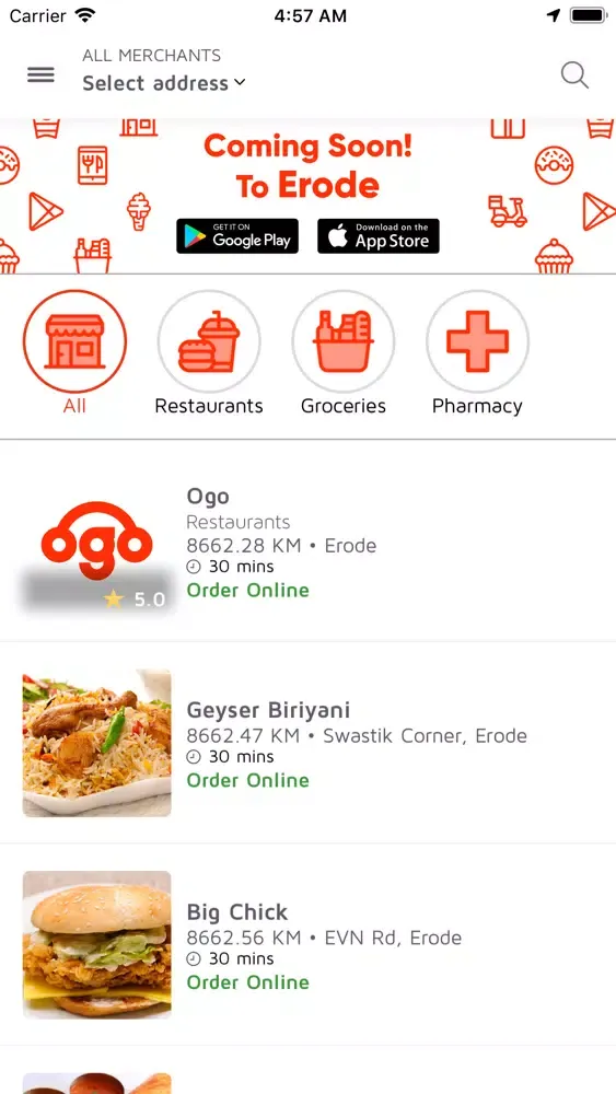 Ogo - Food & Grocery Delivery स्क्रीनशॉट
