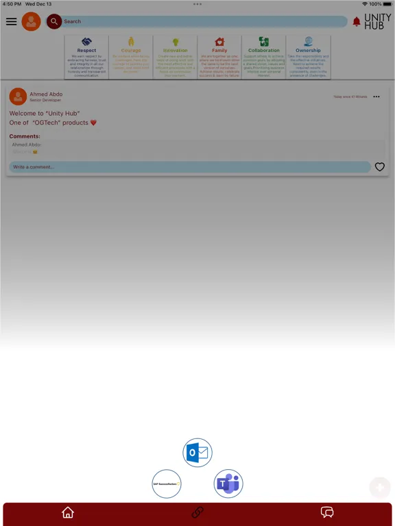Screenshot di Unity Hub iPad 