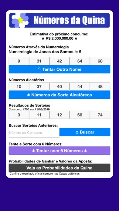 صور Quina Gerador de Números