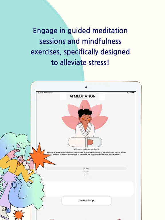Mindful AI Wellness Meditation iPad  Screenshots