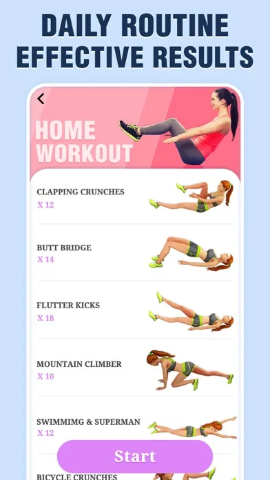 ABS Workout for Women, Fitness Screenshots