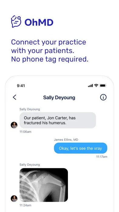 Ảnh chụp màn hình của OhMD HIPAA Compliant Texting