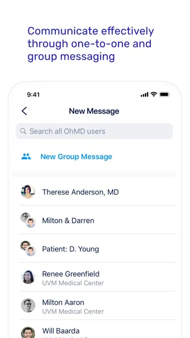 Ảnh chụp màn hình của OhMD HIPAA Compliant Texting