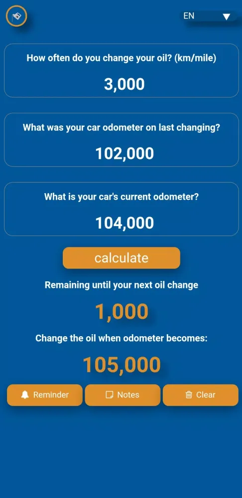 Oil Change Reminder应用截图