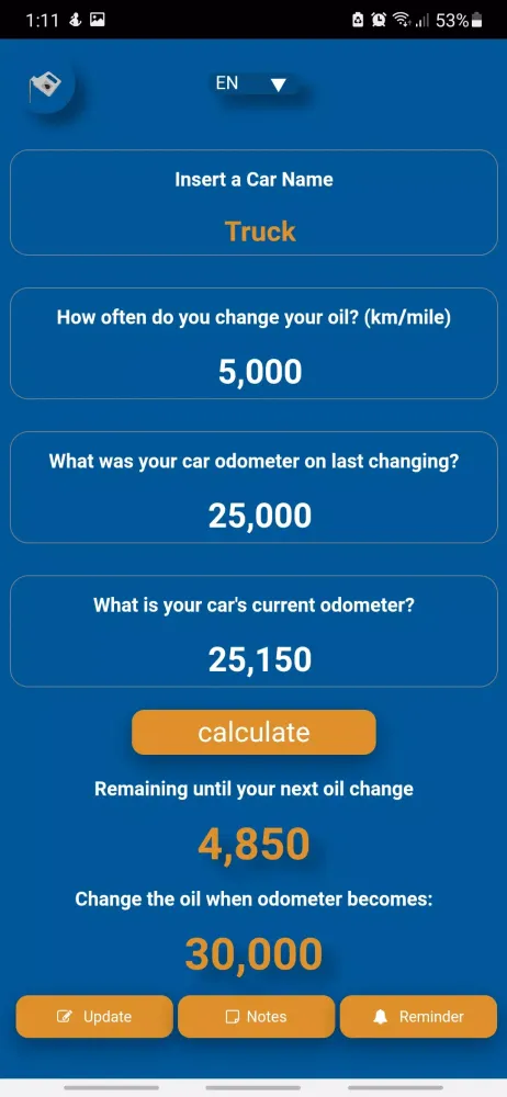 Oil Change Reminder应用截图