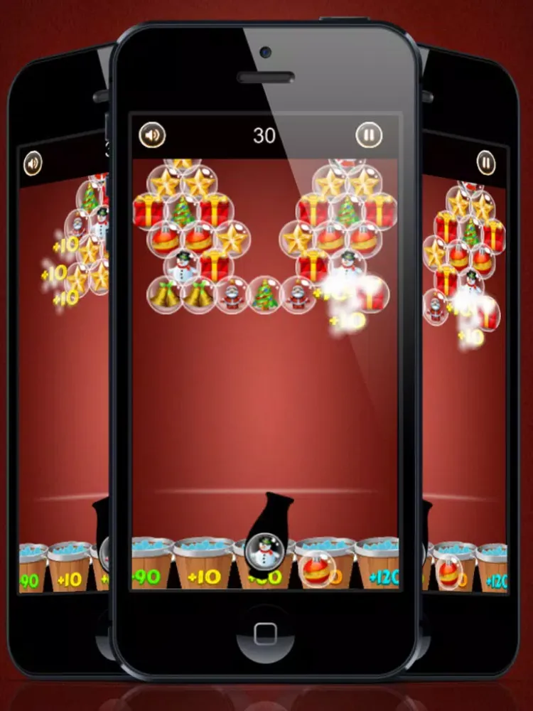 Christmas bubble shooter. An addictive bubble popping game for christmas eve iPad  Screenshots