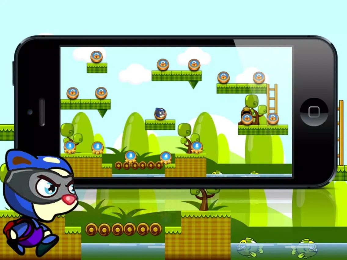 Dora Noggin - Guide the lazy cat through enemies and trapz, find the mouse and become the hero of 4ever Land. By John Oirdo iPad Screenshots