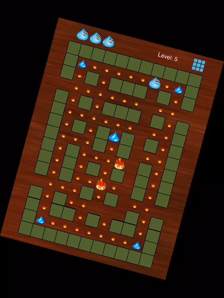 Ảnh chụp màn hình của WaterDrop Maze - Rescue waterdrop from flames and trapz without panic. A top free race against time and enemies labyrinth game for kids and adults. iPad 