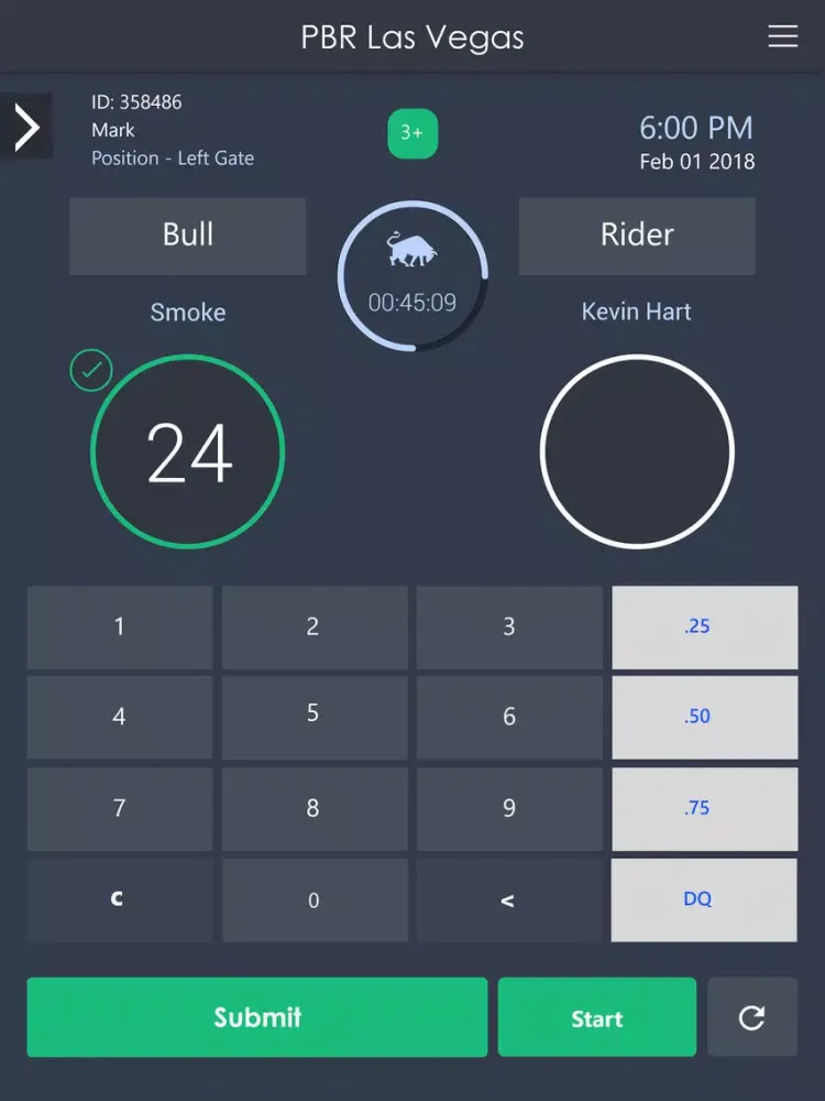 Tangkapan layar Rodeo Judge iPad 
