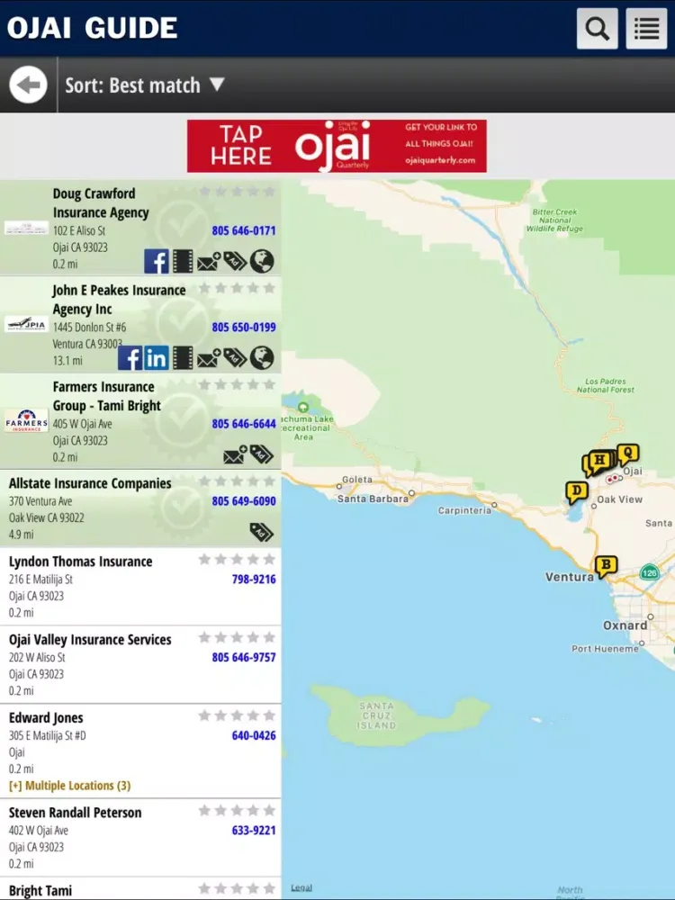 Ojai Guide iPad  Ekran Görüntüleri