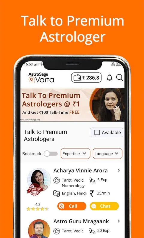 Varta: Talk to Astrologer & Chat Screenshots