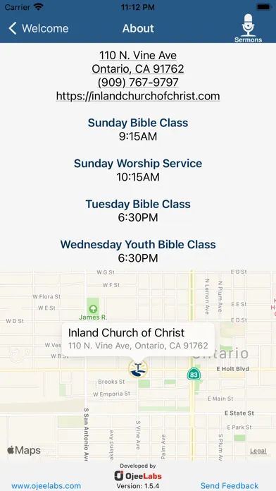 Tangkapan layar Inland Church of Christ