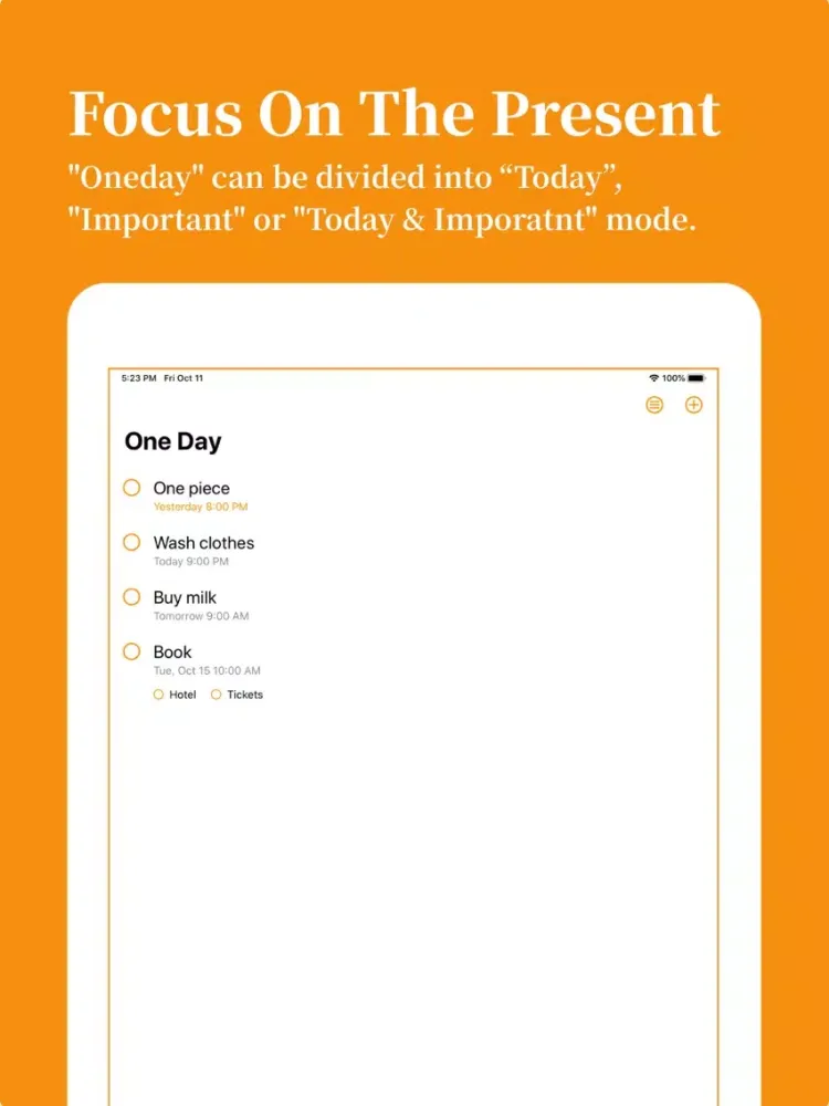 Ảnh chụp màn hình của Tododay: Reminders,Tasks,List iPad 