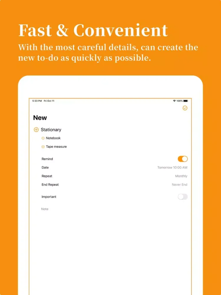 Ảnh chụp màn hình của Tododay: Reminders,Tasks,List iPad 
