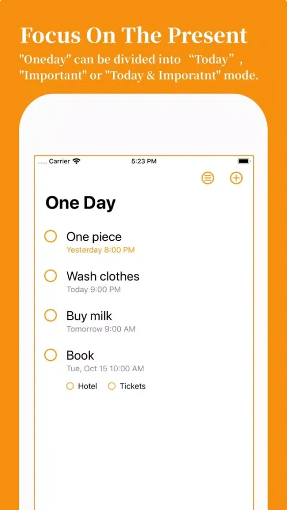 Ảnh chụp màn hình của Tododay: Reminders,Tasks,List