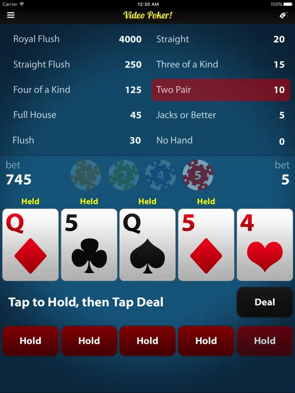 Poker! iPad  स्क्रीनशॉट