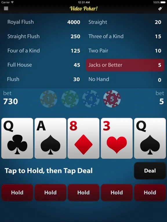Video Poker! iPad  スクリーンショット