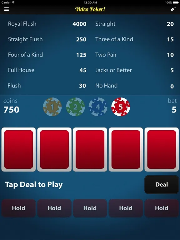Video Poker! iPad  スクリーンショット