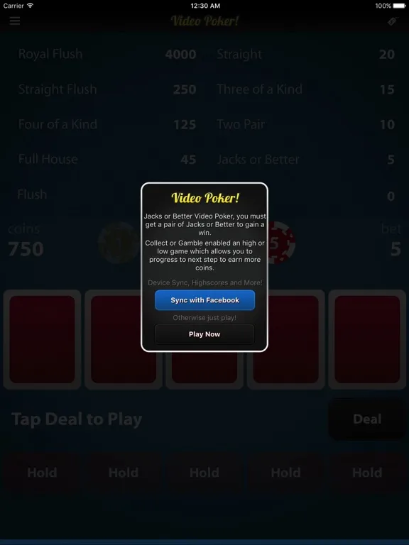 Video Poker! iPad  スクリーンショット