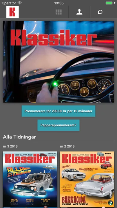 Tangkapan skrin Klassiker
