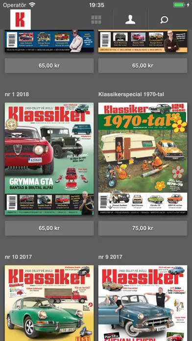 Tangkapan skrin Klassiker