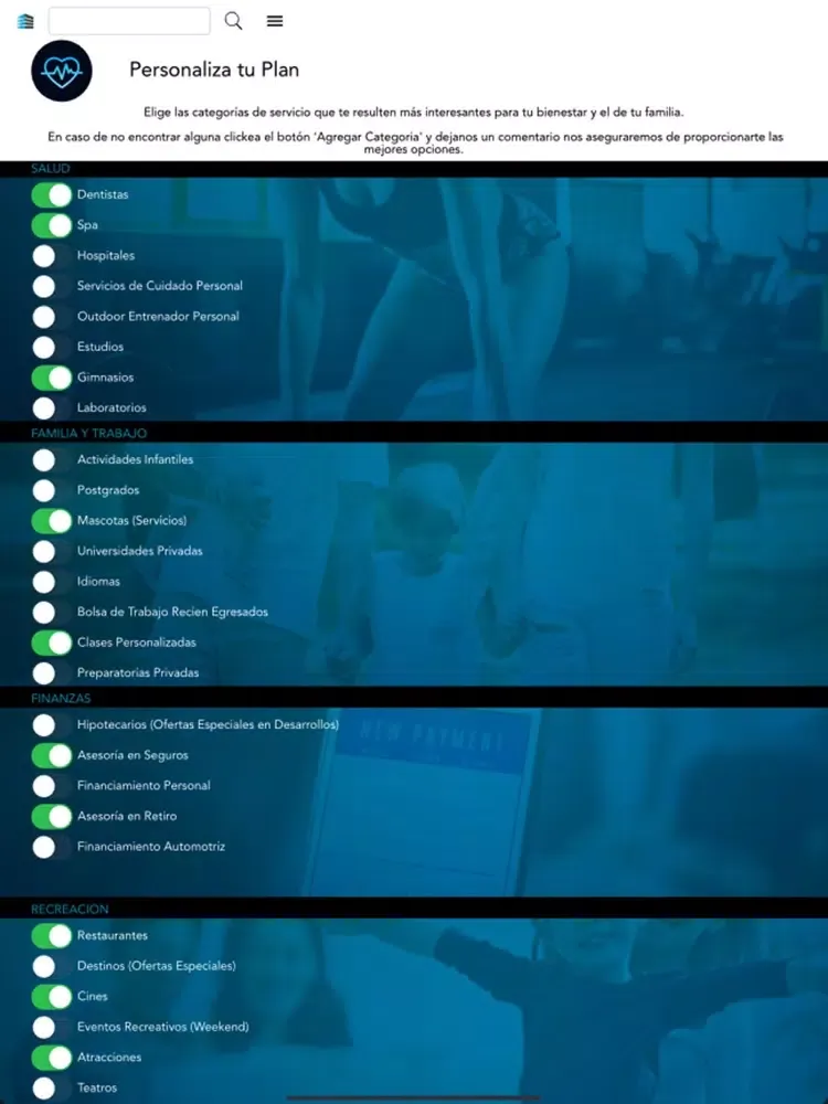 Tangkapan layar Real Wellness iPad 