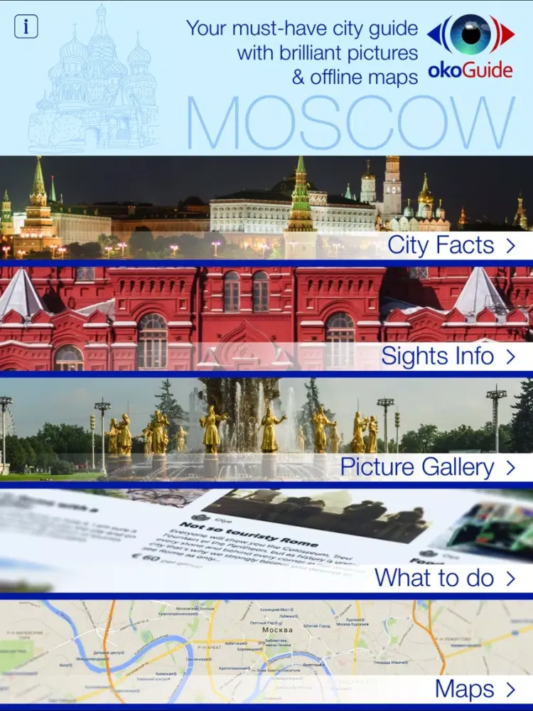 okoGuide - Moscow Travel Guide iPad  स्क्रीनशॉट