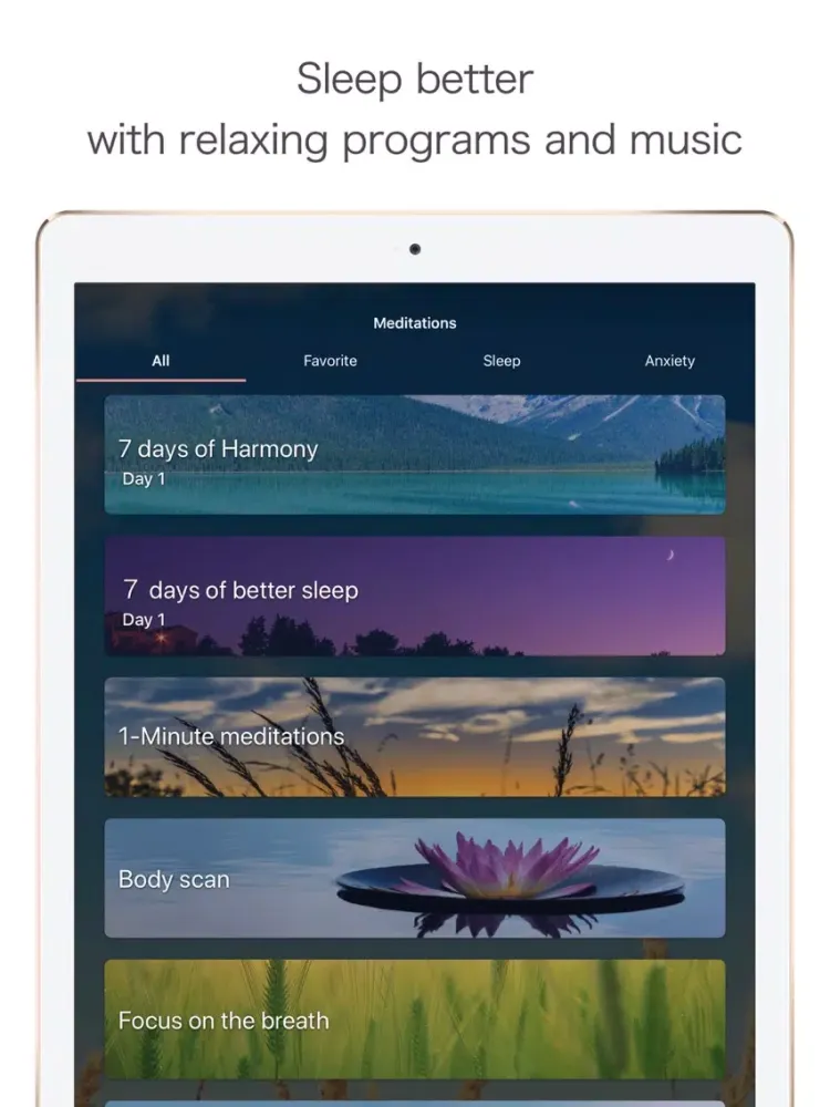 Harmony - Easy Meditation iPad  स्क्रीनशॉट