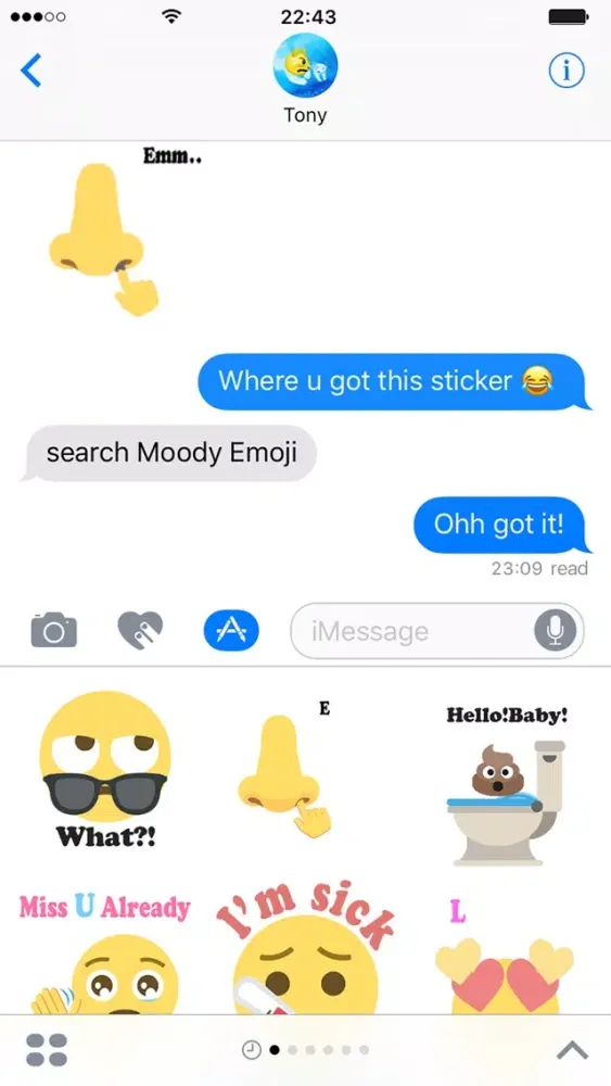 Moody Emoji- Funny GIF Emoji By Emooji স্ক্রিনশট