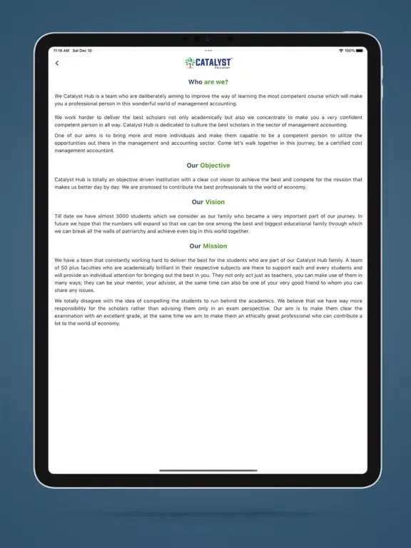 CATALYST E-LEARNING iPad  स्क्रीनशॉट