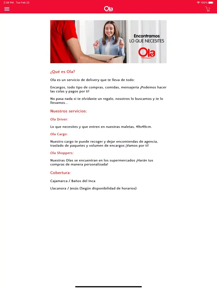 Ola App iPad  Screenshots