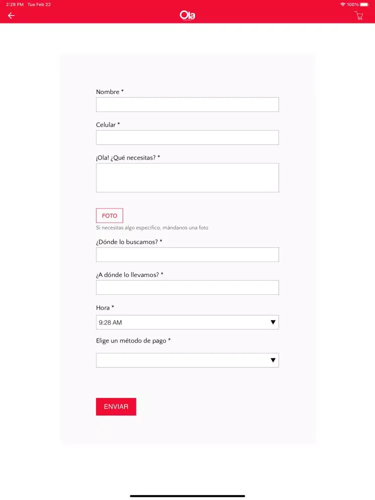 Ola App iPad  Screenshots