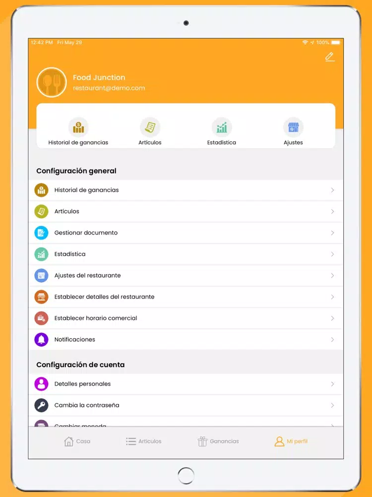 Capturas de tela do Restaurante OlaDriver App iPad 