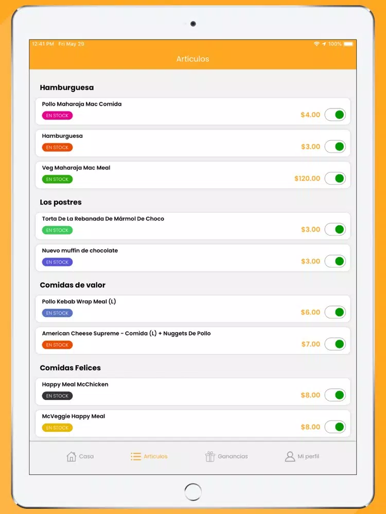 Capturas de tela do Restaurante OlaDriver App iPad 