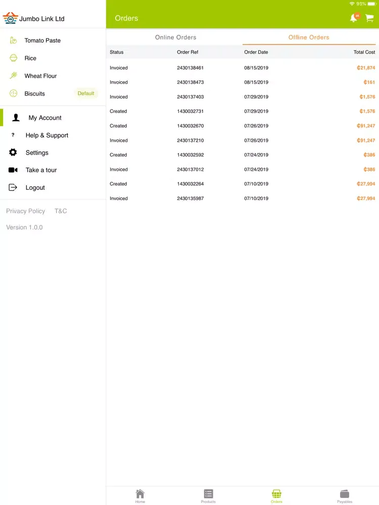 ภาพหน้าจอของ Olam Markets Ghana iPad 