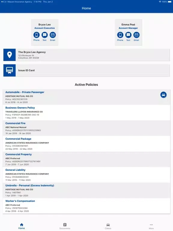 ภาพหน้าจอของ Old Kentucky Insurance Mobile iPad 