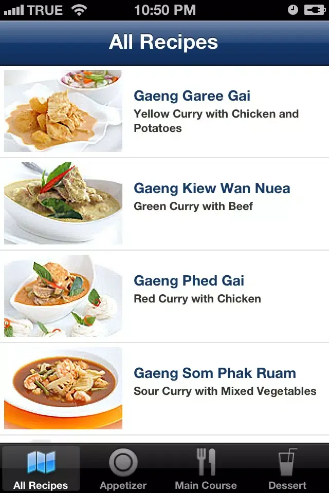 Capturas de pantalla de Thai Cooking Menu