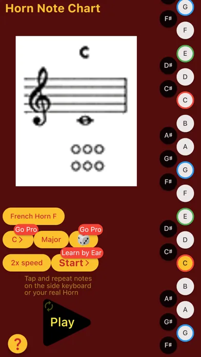 Capturas de pantalla de French Horn Note Chart