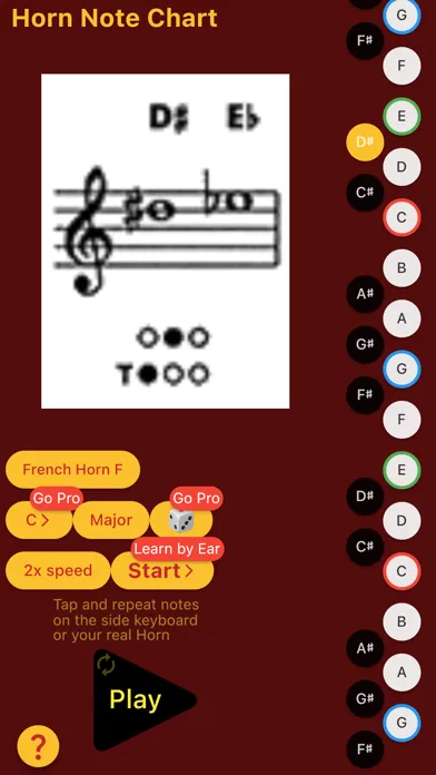 Capturas de pantalla de French Horn Note Chart