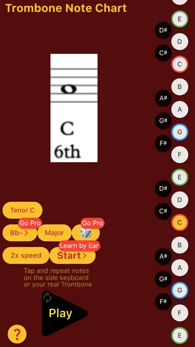 Capturas de pantalla de Trombone Note Chart