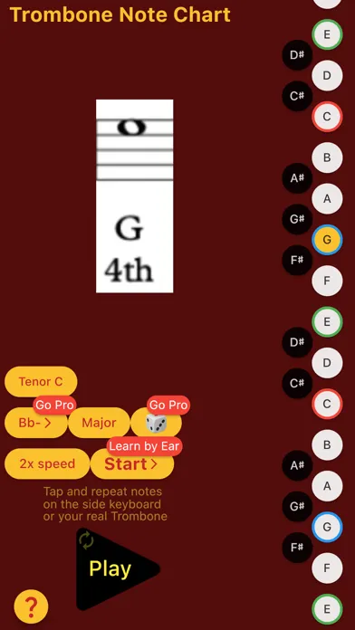 Capturas de pantalla de Trombone Note Chart