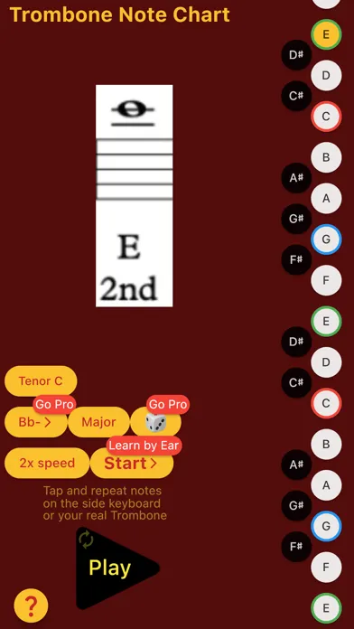 Capturas de pantalla de Trombone Note Chart