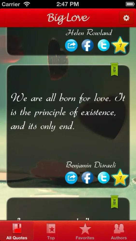 Capturas de tela do BigLove ~ Love Quotes