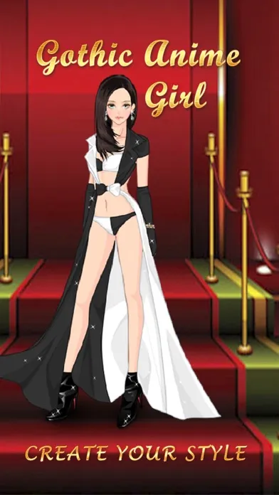 Ảnh chụp màn hình của Gothic Anime Girl Salon. Pretty makeover game about crazy dresses.