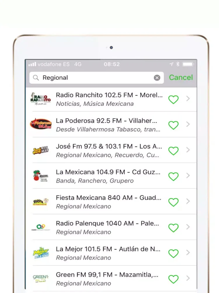 Radiulo radio Mexicana iPad  Screenshots